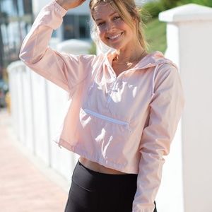 Women Crop Blush Pink Lightweight Windbreaker